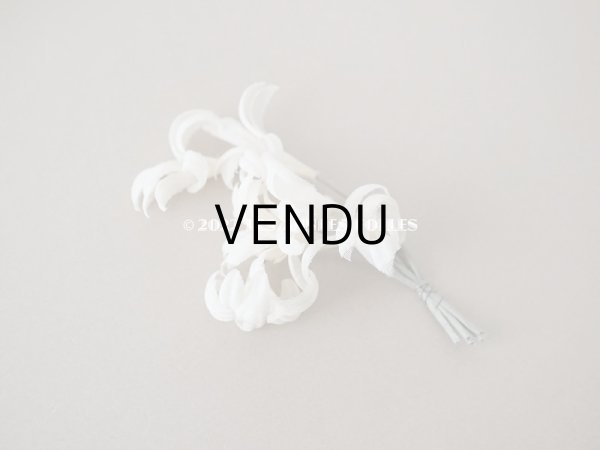 画像6: アンティーク オフホワイトの布花のティアラ　ブーケ (6)