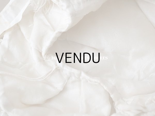 画像17: 19世紀末 アンティーク 小さな女の子用 帽子 オフホワイト 大きなリボン&フリンジ (17)