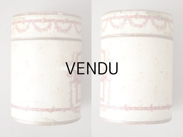 画像4: 19世紀末 アンティーク チョコレートのお菓子箱　薔薇とリボンのガーランド CROQUETTES SURFINES　- CHOCOLAT GUERIN-BOUTRON - (4)