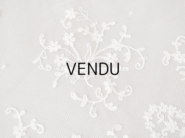 画像12: アンティーク 幅広 レース 花模様の手刺繍入り 90×幅31.5〜32.5cm (12)