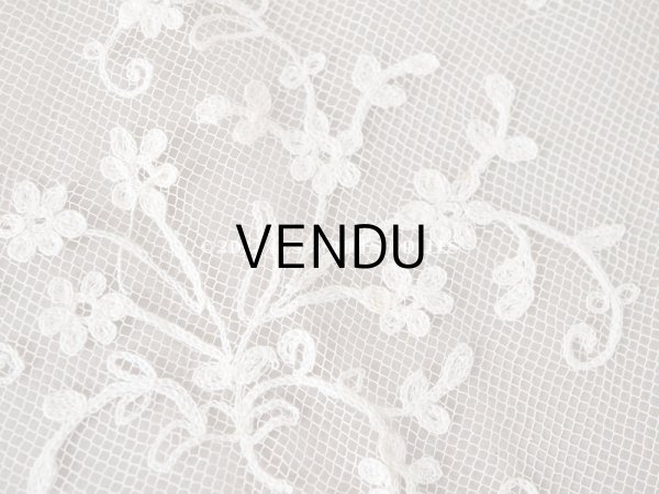 画像16: アンティーク 幅広 レース 花模様の手刺繍入り 90×幅31.5〜32.5cm (16)