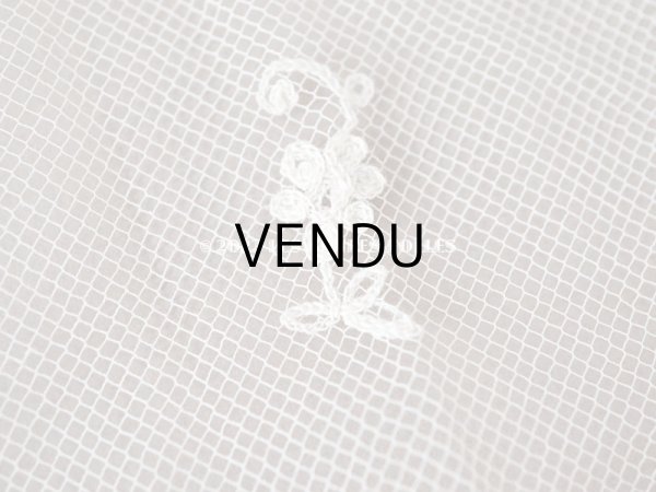 画像15: アンティーク 幅広 レース 花模様の手刺繍入り 90×幅31.5〜32.5cm (15)