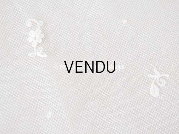 画像13: アンティーク 幅広 レース 花模様の手刺繍入り 90×幅31.5〜32.5cm (13)