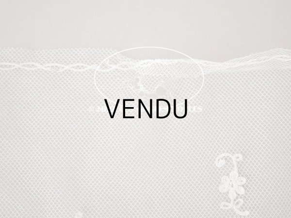 画像6: アンティーク 幅広 レース 花模様の手刺繍入り 90×幅31.5〜32.5cm (6)