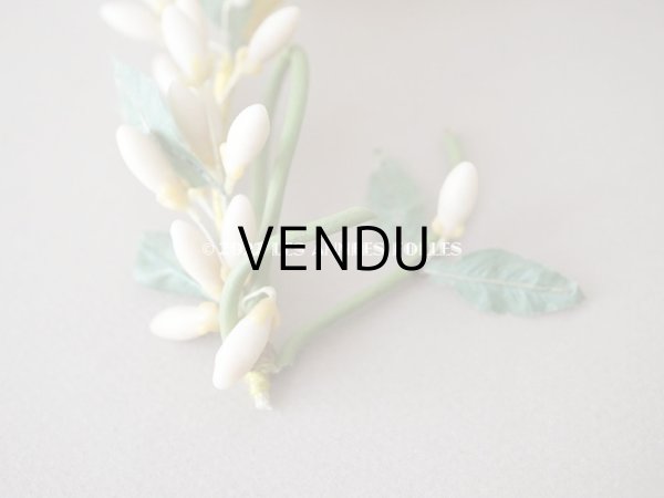 画像14: アンティーク ワックスフラワーのティアラ  結婚式 オレンジブロッサム (14)