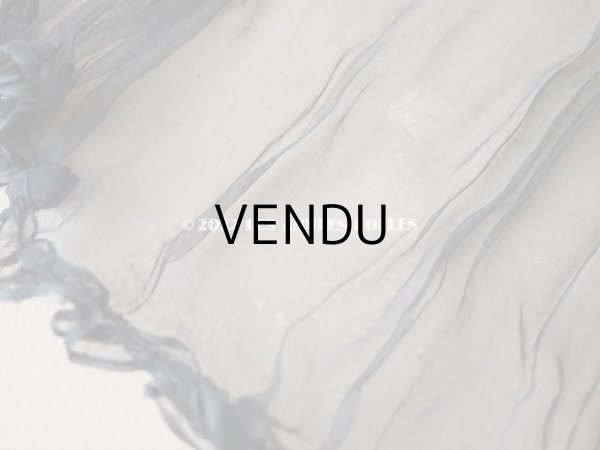 画像5: アンティーク  シルクオーガンジー　クラヴァット 黒 シルクシフォン  (5)