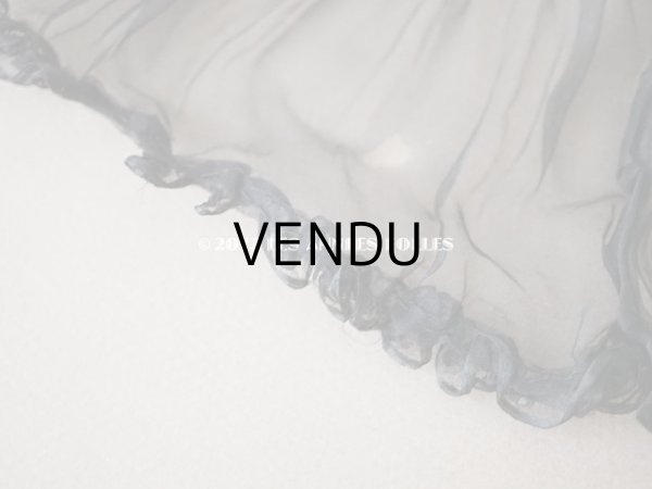 画像8: アンティーク  シルクオーガンジー　クラヴァット 黒 シルクシフォン  (8)