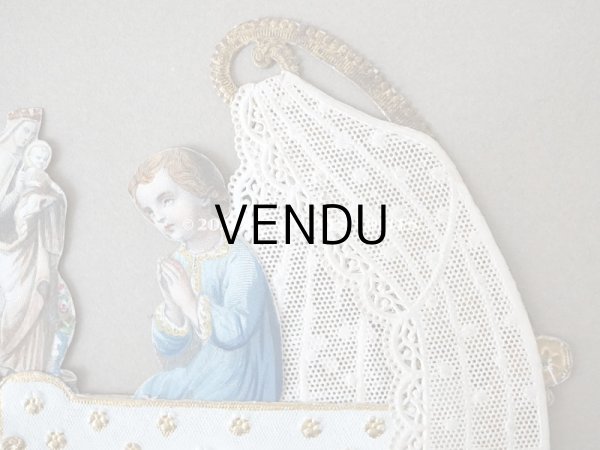 画像6: 19世紀　 アンティーク  立体カニヴェ  祈りを捧げる子供 (6)