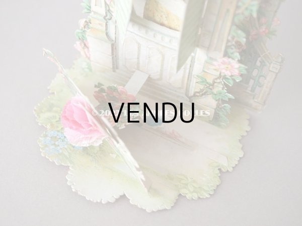 画像6: 1900年頃 アンティーク 立体クロモ　窓辺の少女 ポップアップ　 (6)