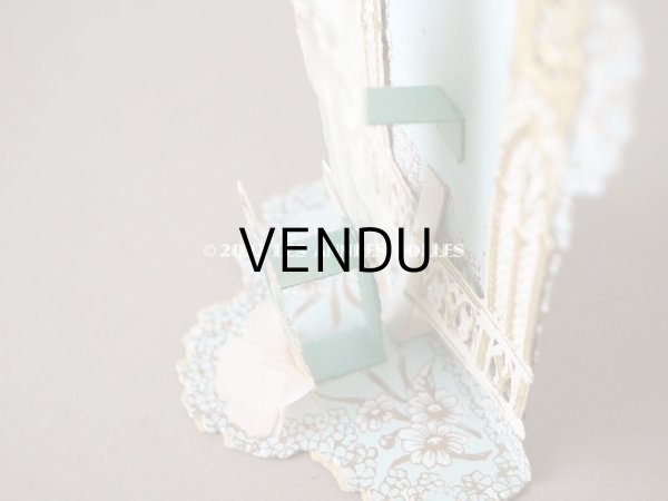 画像7: アンティーク  初聖体の立体カニヴェ 教会のフレーム ポップアップ クロモ (7)