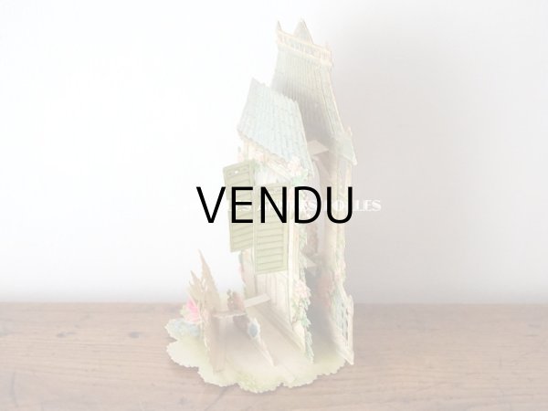 画像4: 1900年頃 アンティーク 立体クロモ　窓辺の少女 ポップアップ　 (4)