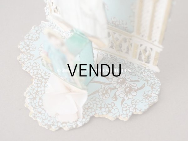 画像6: アンティーク  初聖体の立体カニヴェ 教会のフレーム ポップアップ クロモ (6)