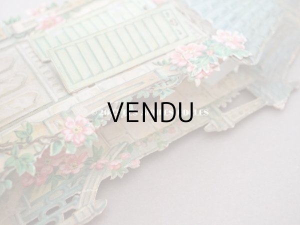 画像9: 1900年頃 アンティーク 立体クロモ　窓辺の少女 ポップアップ　 (9)