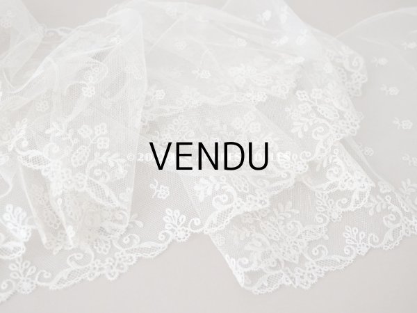 画像2: 19世紀末 アンティーク  手編みのボビンレース 幅広18.8cm アプリカシオン・アングルテール  (2)