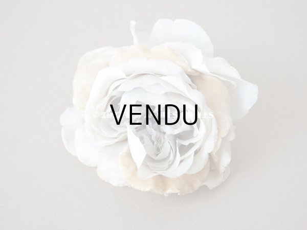 画像4: 【12周年セール対象外】アンティーク　薔薇の布花 2点セット パウダーブルー (4)