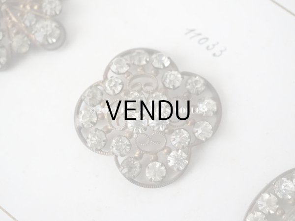 画像4: 【12周年セール対象外】1920年代　アンティーク  サンプラー ラインストーンの大きなボタン (4)