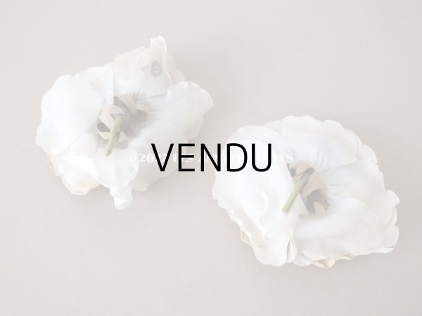 画像6: 【12周年セール対象外】アンティーク　薔薇の布花 2点セット パウダーブルー (6)