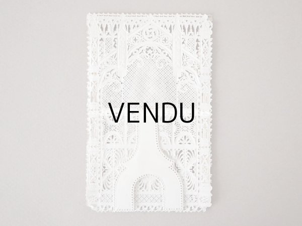 画像5: 【12周年セール対象外】19世紀末 アンティーク  初聖体の立体カニヴェ 教会のフレーム ポップアップ クロモ シルバー (5)