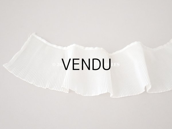 画像6: 【12周年セール対象外】アンティーク 幅広 プリーツリボン エクリュ  65cm  幅8cm (6)