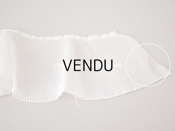 画像8: 【12周年セール対象外】アンティーク 幅広 プリーツリボン エクリュ  65cm  幅8cm (8)