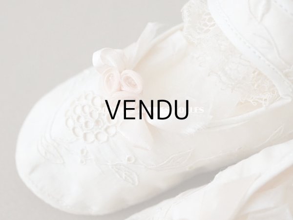 画像6: 【12周年セール対象外】1900年代 アンティーク ベビーシューズ  花模様の手刺繍入り ピンクのロココモチーフ付き (6)