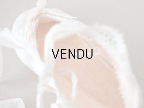 画像17: 【12周年セール対象外】1900年代 アンティーク ベビーシューズ  花模様の手刺繍入り ピンクのロココモチーフ付き (17)