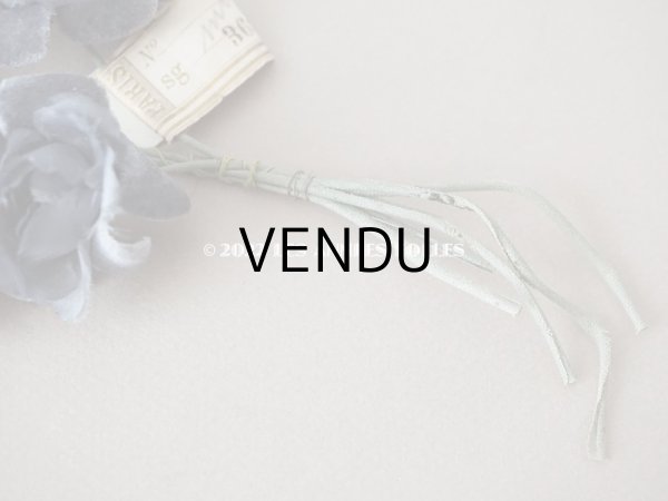 画像5: 【12周年セール対象外】未使用 アンティーク  ベルベットの薔薇の布花 チャコールグレー (5)