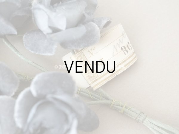 画像6: 【12周年セール対象外】未使用 アンティーク  ベルベットの薔薇の布花 チャコールグレー (6)