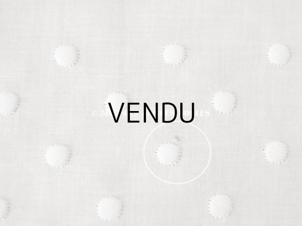 画像8: 【12周年セール対象外】アンティーク ドットの手刺繍　幅広　スカラップレース（生地) コットン製　1.45m 幅26cm (8)