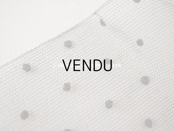 画像4: アンティーク 　幅広チュールレース 黒&ブラウン　ドット柄　幅22.5cm (4)