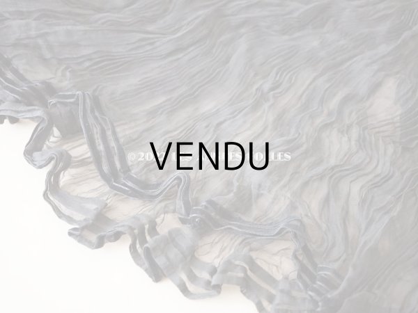 画像6: 19世末 アンティーク 未使用 黒のシルクオーガンジーのドレスの裾 約2〜3m 55cm幅 (6)