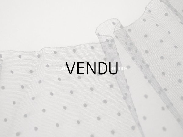 画像3: アンティーク 　幅広チュールレース 黒&ブラウン　ドット柄　幅22.5cm (3)