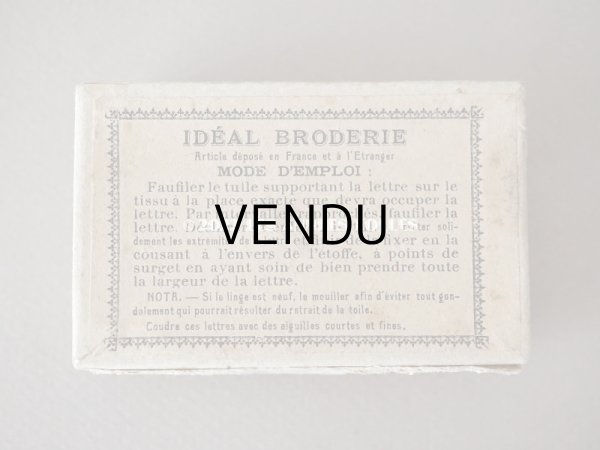 画像7:  アンティーク  箱付き イニシャル モノグラム N3【L】8ピース & 【S】6ピース IDEAL BRODERIE (7)