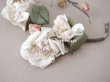 画像3:  アンティーク 薔薇の布花 蕾付き ホワイト＆パウダーピンク (3)