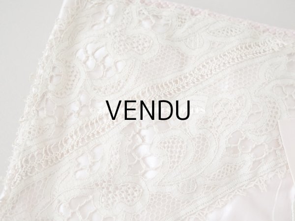 画像10: アンティーク シルク製 ハンキーケース リボン付き　パウダーピンク ハンカチ用ポシェット  (10)