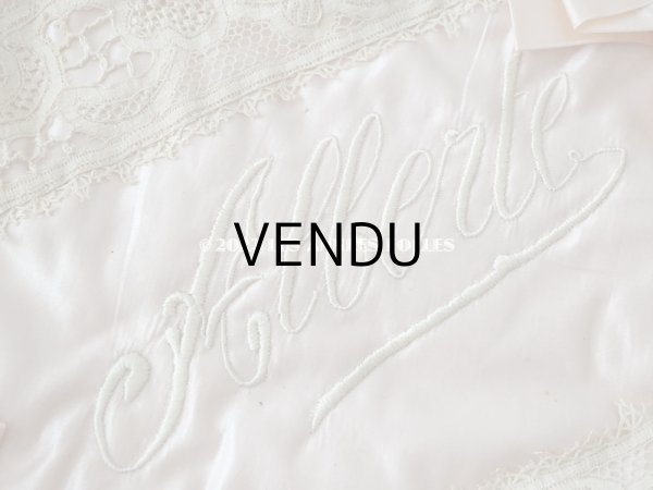 画像9: アンティーク シルク製 ハンキーケース リボン付き　パウダーピンク ハンカチ用ポシェット  (9)