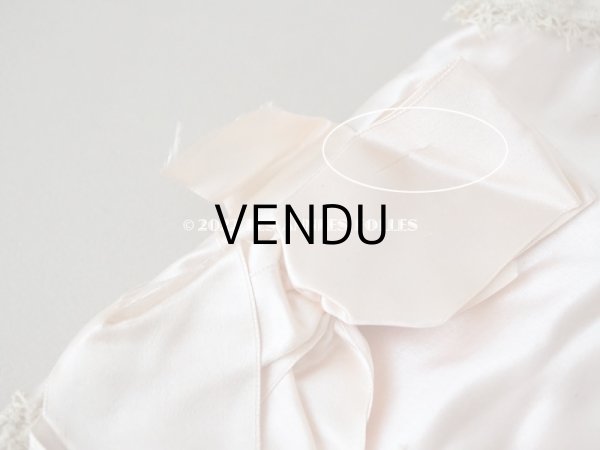 画像11: アンティーク シルク製 ハンキーケース リボン付き　パウダーピンク ハンカチ用ポシェット  (11)