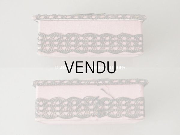 画像5: アンティーク　シルク製 ロココトリム付 オールドローズ色のボックス (5)