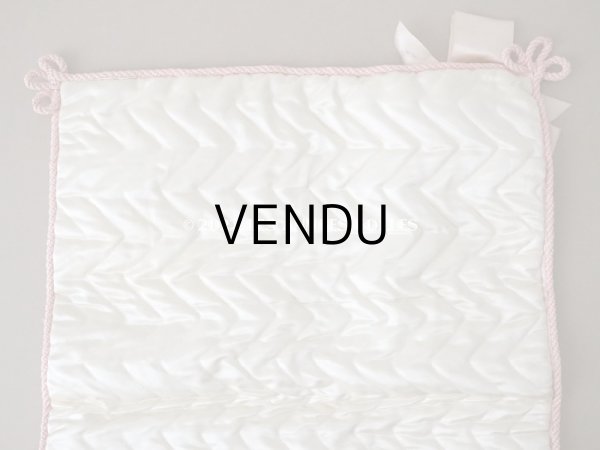 画像6: アンティーク シルク製 ハンキーケース リボン付き　パウダーピンク ハンカチ用ポシェット  (6)