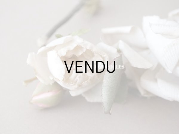 画像5:  アンティーク 薔薇の布花 蕾付き ホワイト＆パウダーピンク (5)