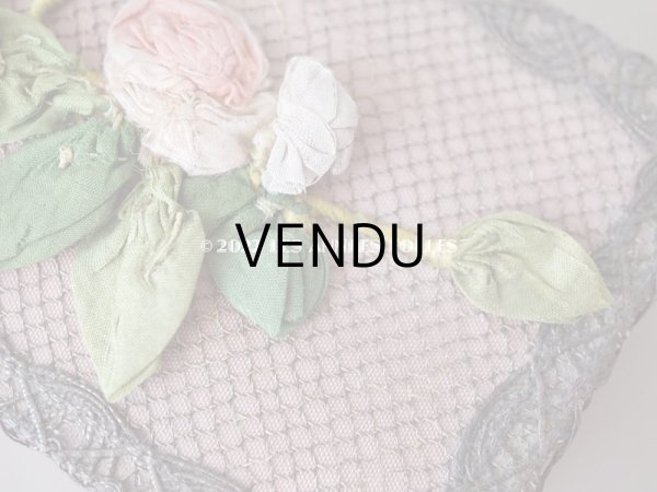 画像9: アンティーク　シルク製 ロココトリム付 オールドローズ色のボックス (9)