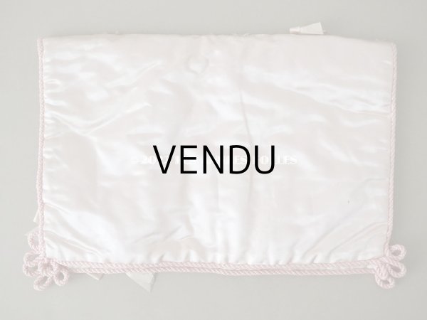 画像5: アンティーク シルク製 ハンキーケース リボン付き　パウダーピンク ハンカチ用ポシェット  (5)