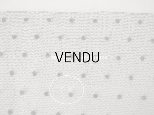 画像7: アンティーク 　幅広チュールレース 黒&ブラウン　ドット柄　幅22.5cm (7)