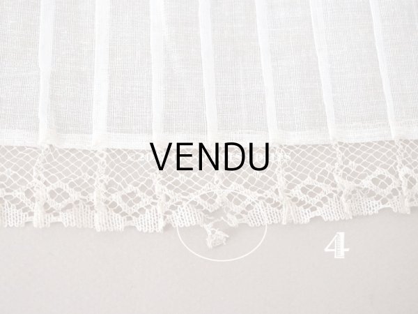 画像10: 1900年代 アンティーク 幅広 ドレスの裾  プリーツ入り レース付 2.85m 幅13.4cm　コットンオーガンジー (10)