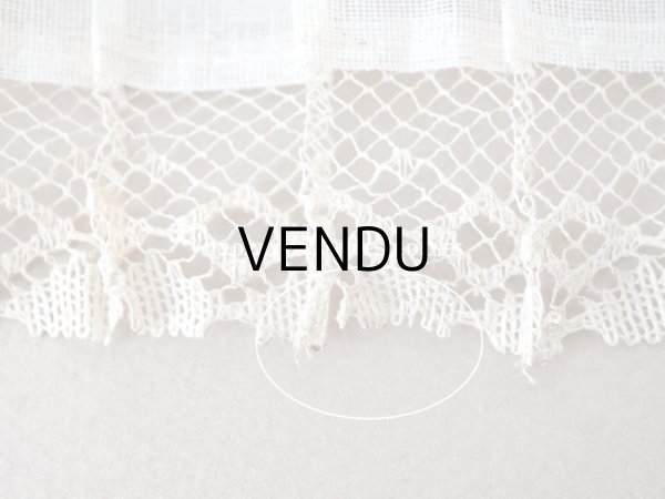 画像12: 1900年代 アンティーク 幅広 ドレスの裾  プリーツ入り レース付 2.85m 幅13.4cm　コットンオーガンジー (12)