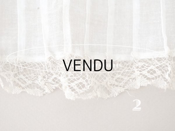 画像8: 1900年代 アンティーク 幅広 ドレスの裾  プリーツ入り レース付 2.85m 幅13.4cm　コットンオーガンジー (8)