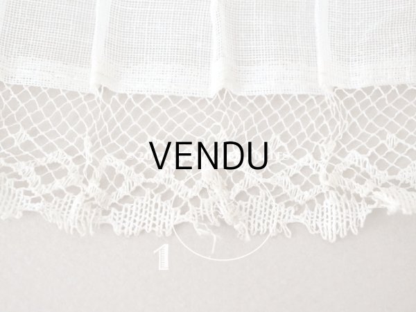 画像5: 1900年代 アンティーク 幅広 ドレスの裾  プリーツ入り レース付 2.85m 幅13.4cm　コットンオーガンジー (5)