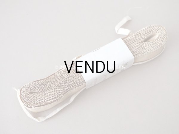 画像7: アンティーク シルク製 ベルベットリボン アイボリー 10mm幅 約6〜7m (7)