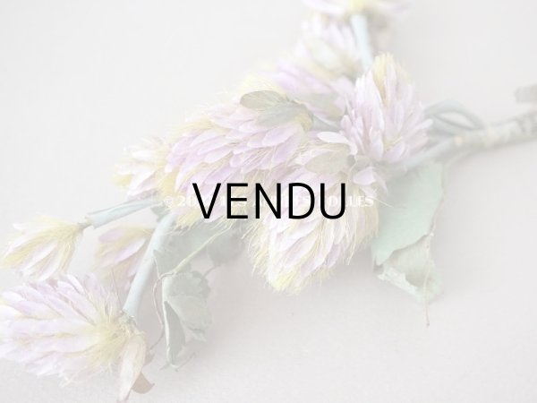 画像4: アンティーク  ムラサキツメクサの布花 シロツメクサ 白詰草 (4)