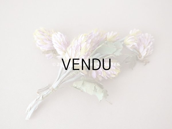 画像6: アンティーク  ムラサキツメクサの布花 シロツメクサ 白詰草 (6)